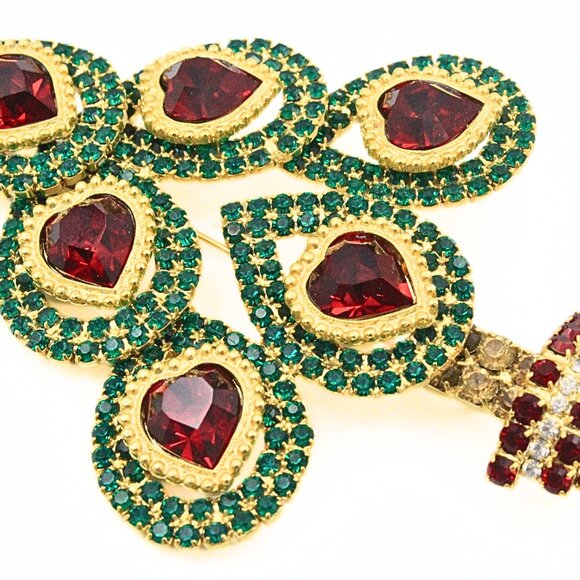 Kirks Folly Limited Edition Christmas Romance Christmas Tree Holiday Brooch - Picture 2 of 9